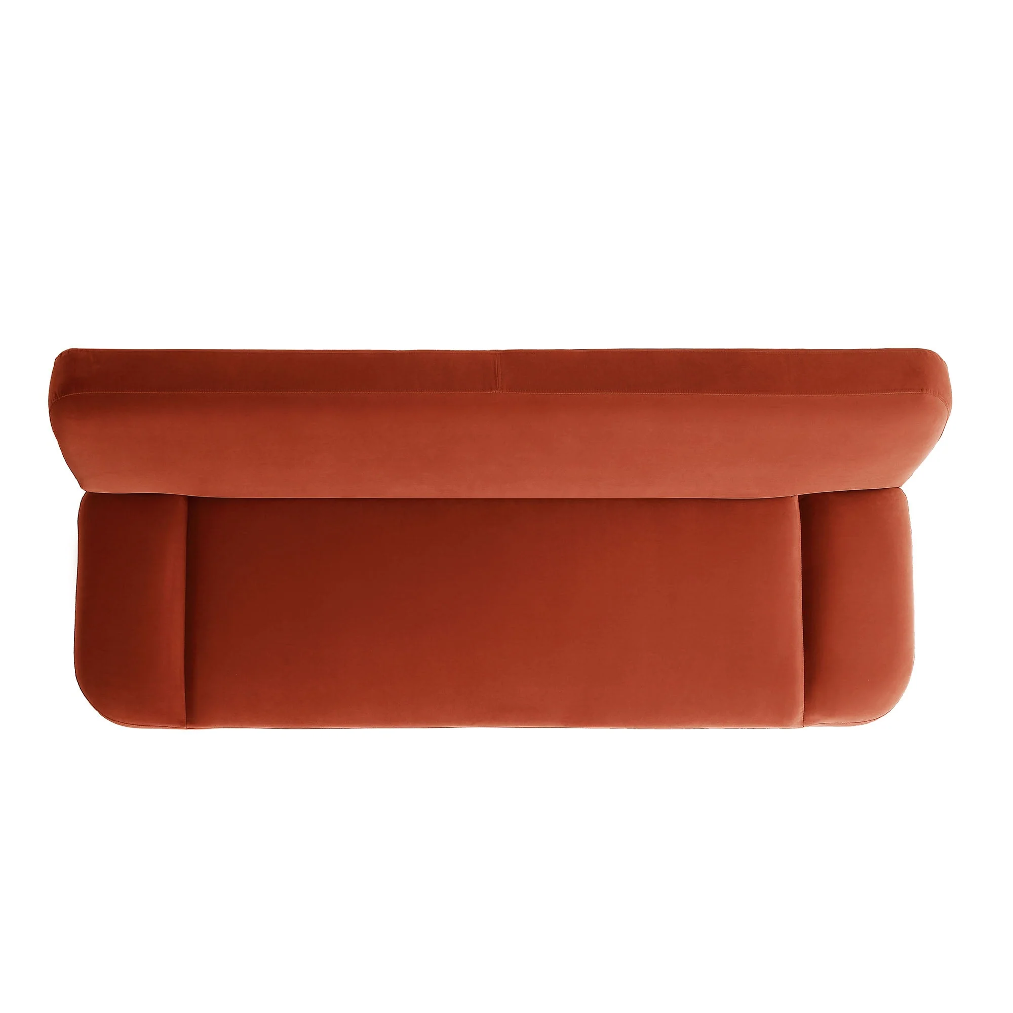 2-Seater Sofa Bed, Rust Velvet