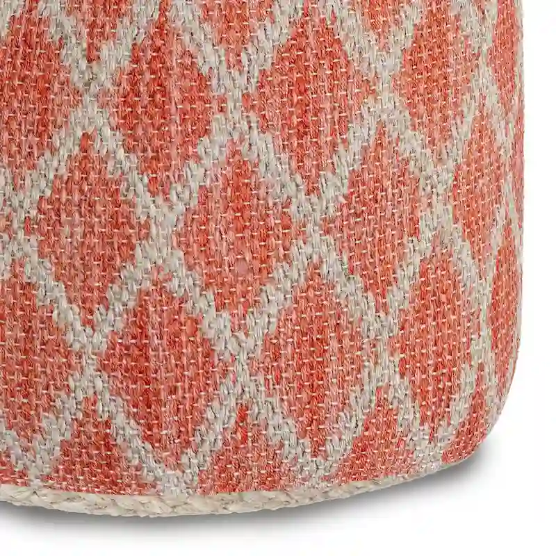 WYNDENHALL Nesbitt Boho Round Pouf, Natural Woven Braided Jute