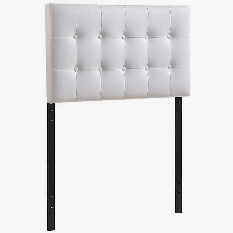 Heritage Stylish White Upholstered Twin Size Headboard