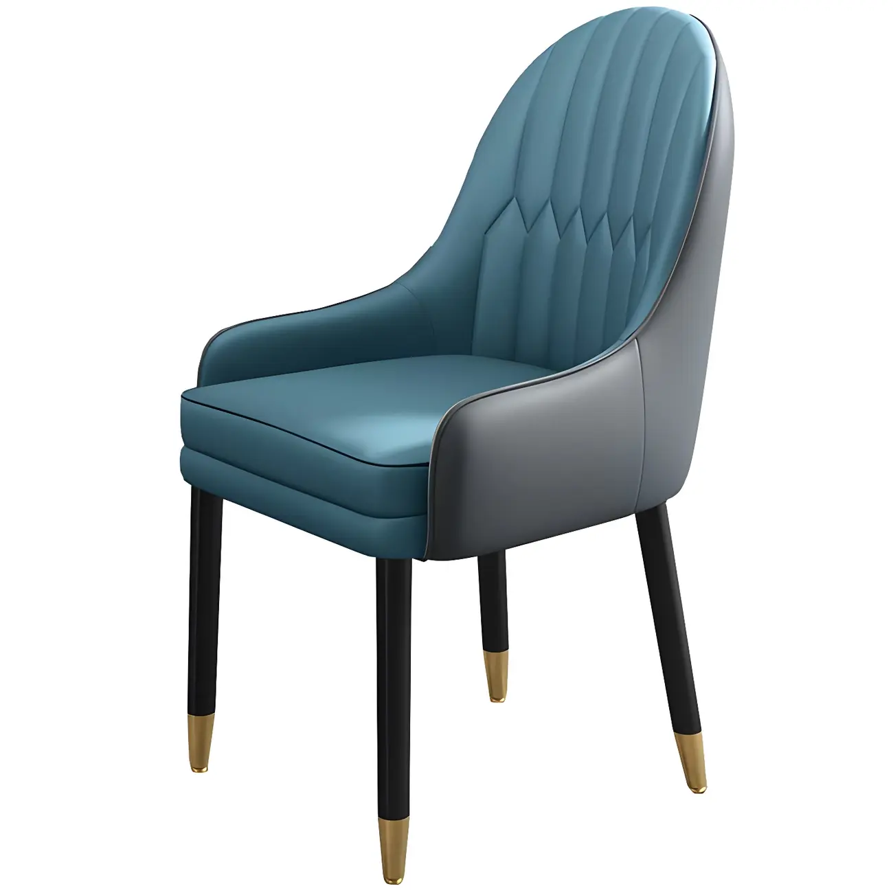 Modern Leather Upholstered Dining Chair with Arms