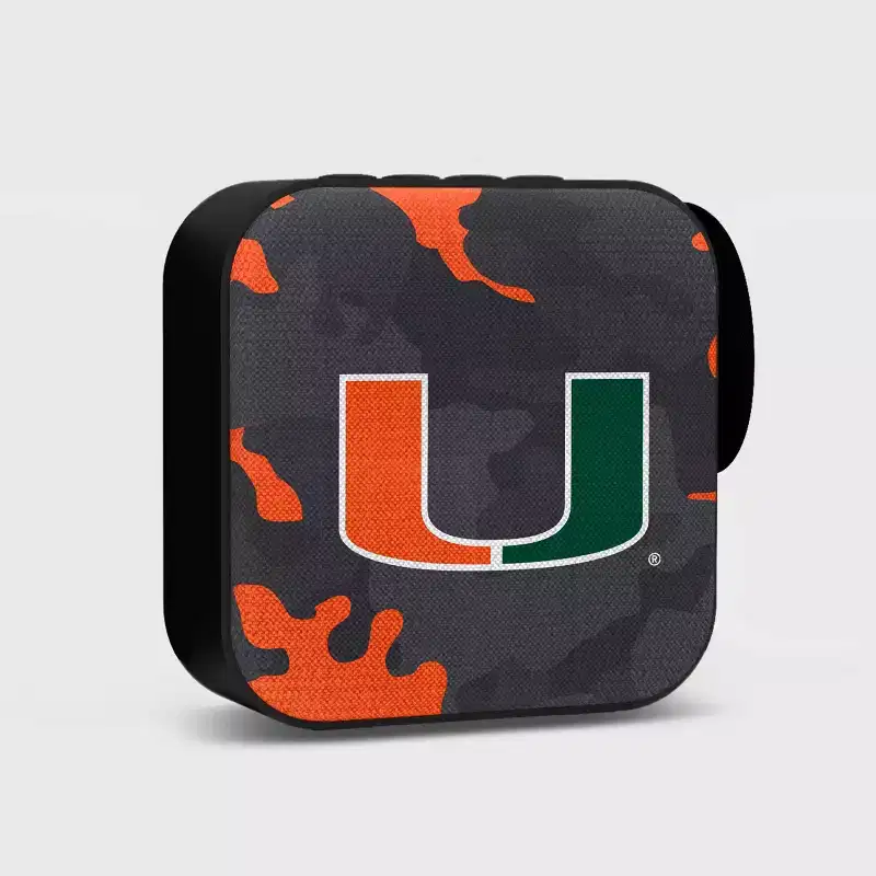 NCAA Miami Hurricanes Bluetooth Portable Speaker with FM Radio: USB & MicroSD Compatible