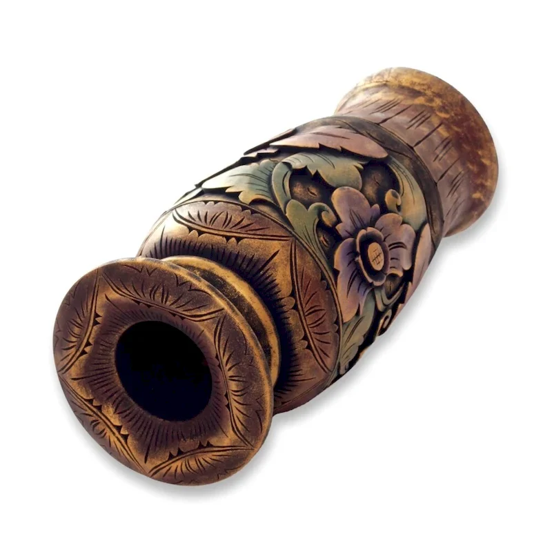 Handmade Mystic Garden Decorative Wood Vase (Indonesia)
