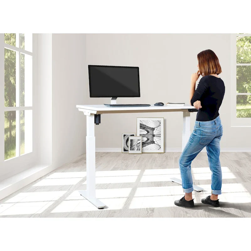 Walnut / White / Black Electric Height-Adjustable Standing Desk – Single