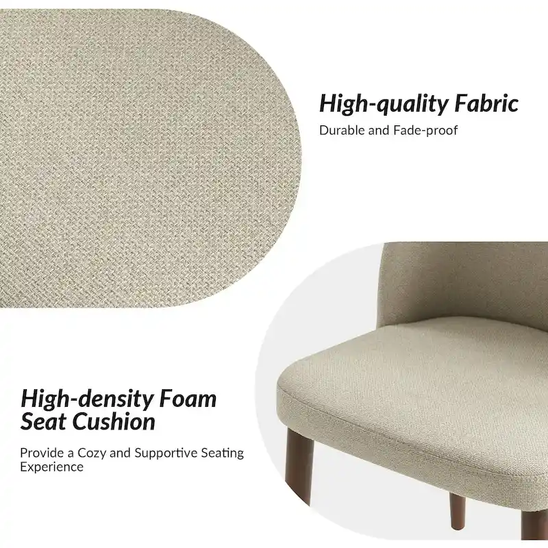 Melisa Upholstered Solid Wood Dining Chair Set of 2 by HULALA HOME