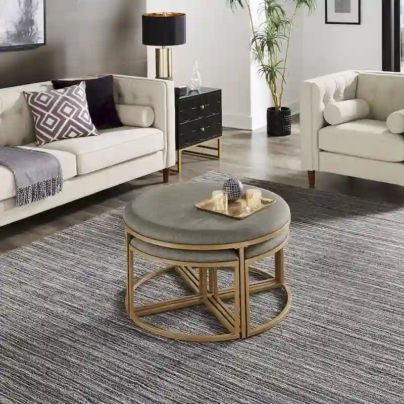 Coffee Table with Nesting Stools
