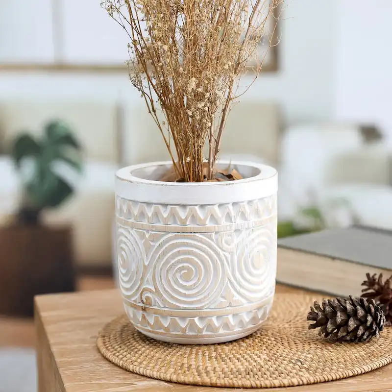 Novica Handmade Spiral Beauty Wood Decorative Vase