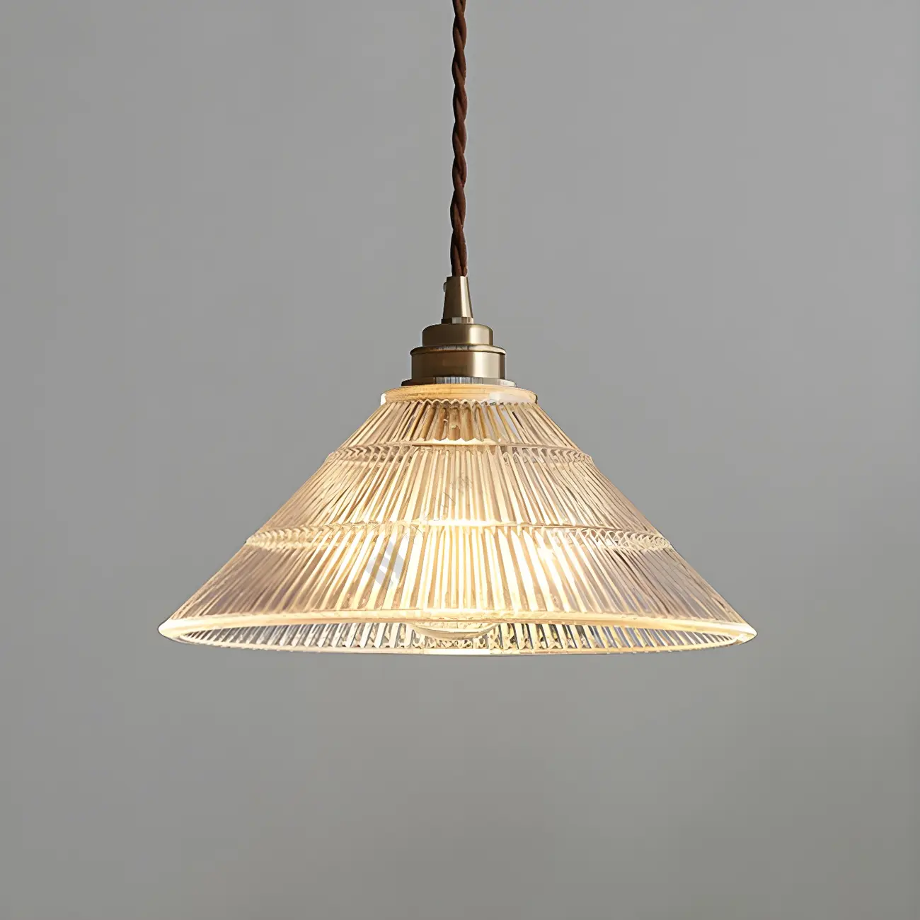 Industrial Clear Glass Cone Pendant Light Fixture
