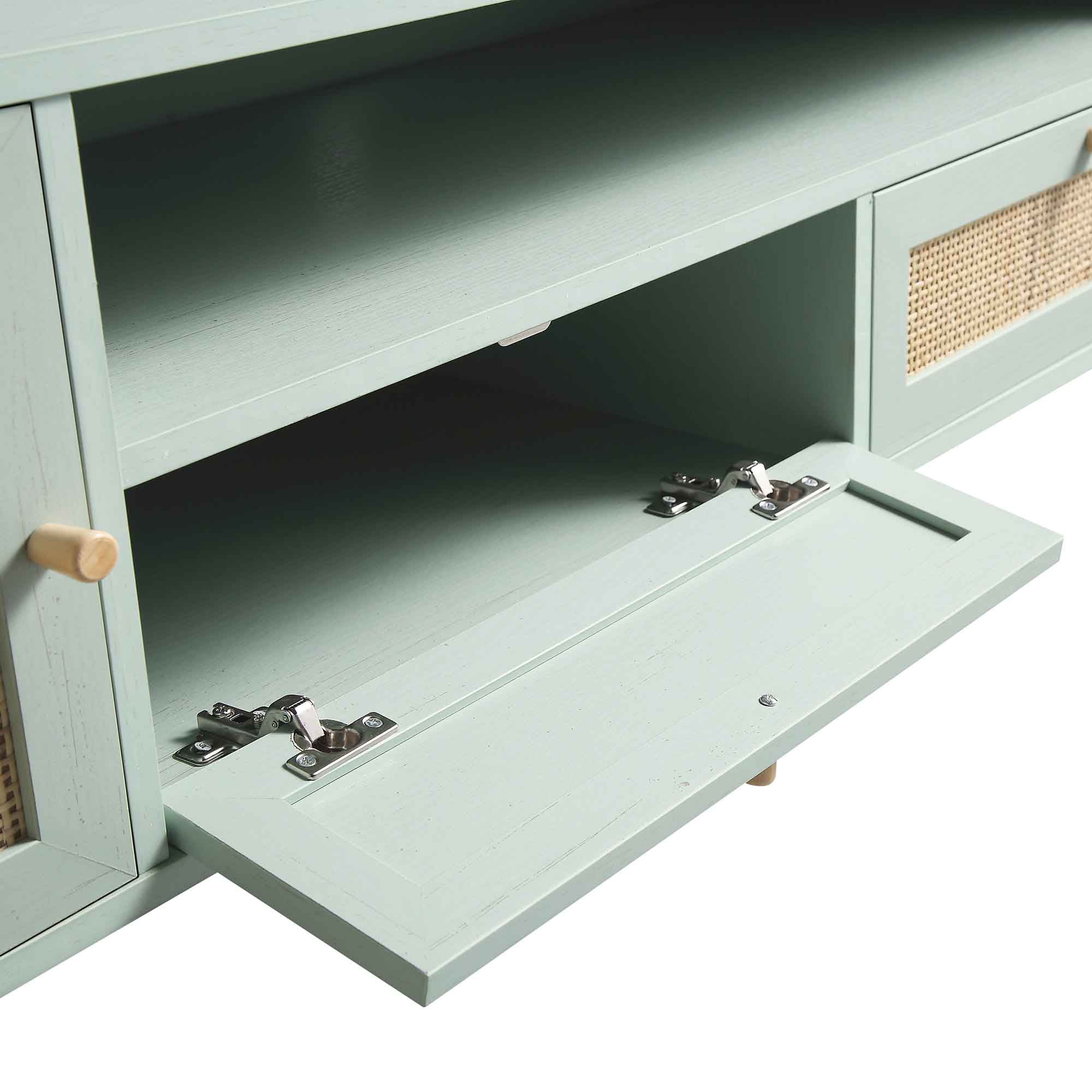 Woven Rattan 79in. Wide TV Unit, Mint