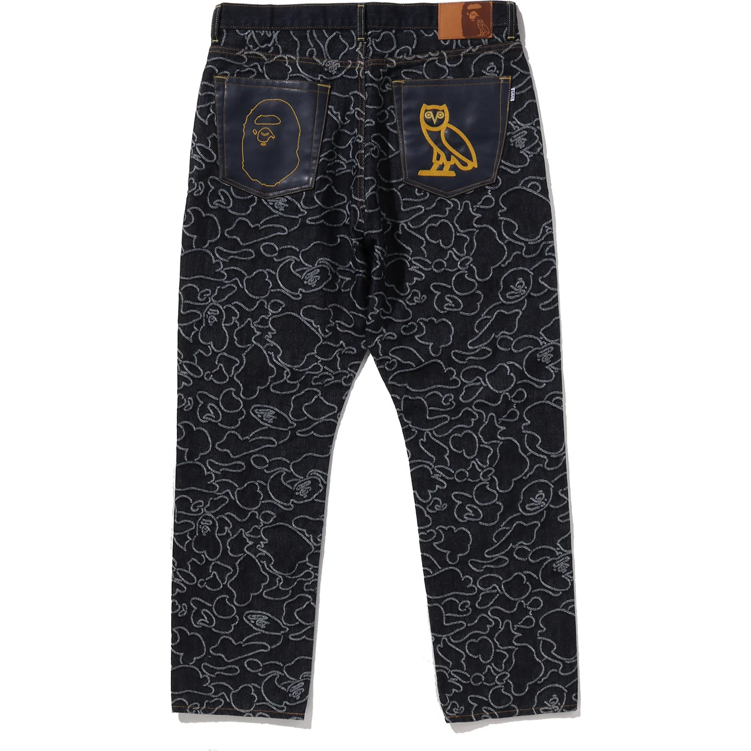 BAPE X OVO NEON 1ST CAMO JACQUARD DENIM PANTS MENS