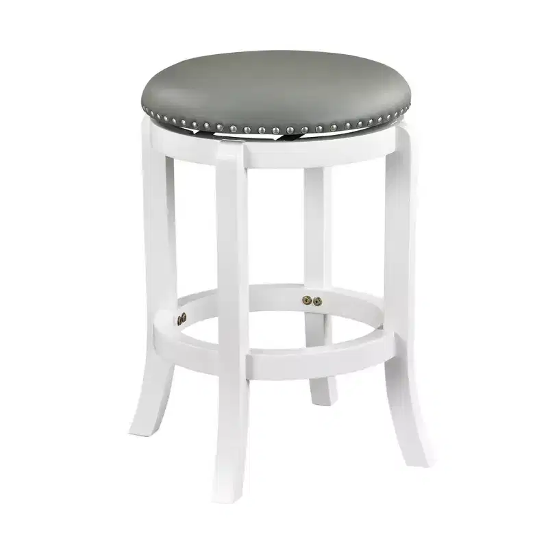 Boraam Cordova Swivel Backless Counter Height Barstool White Finish