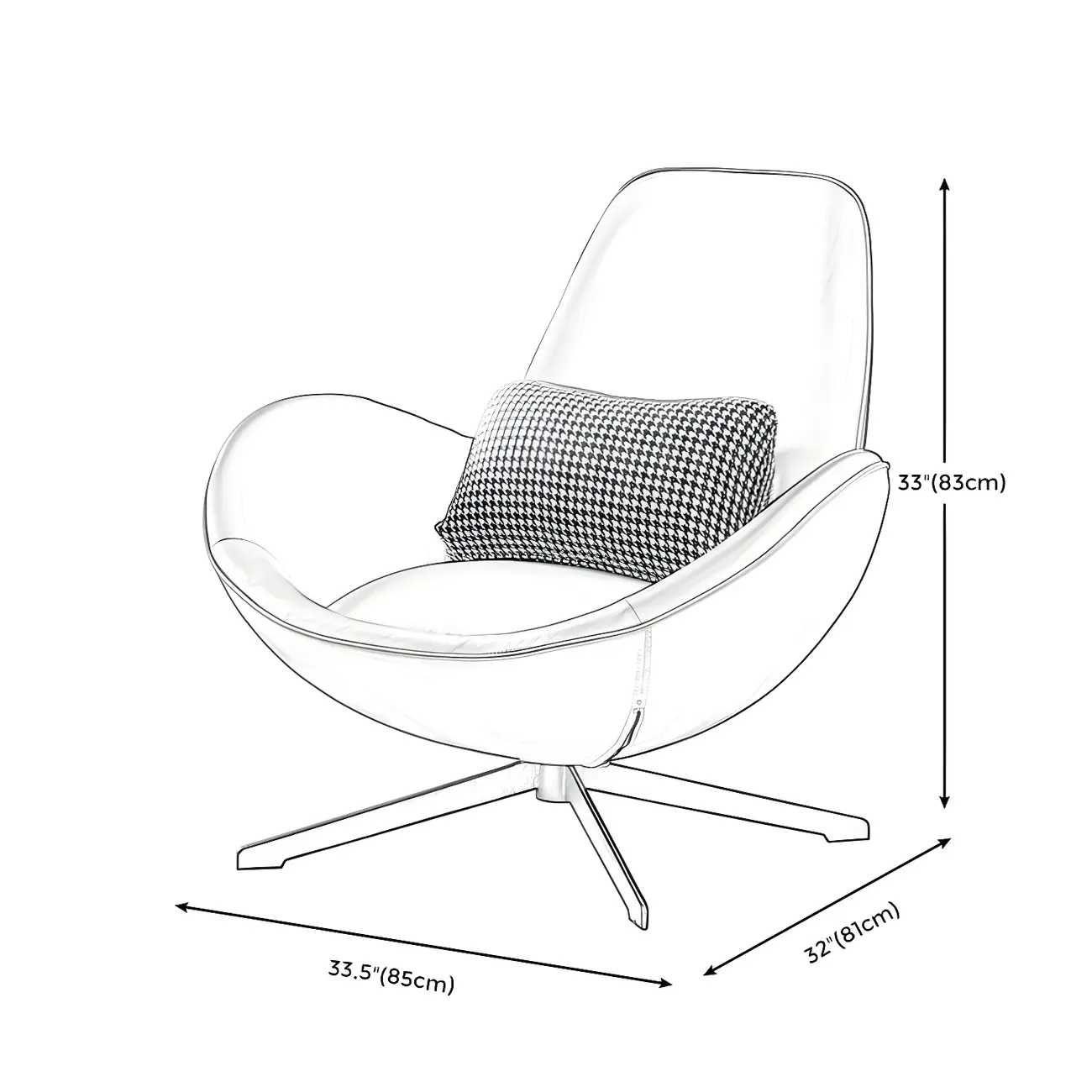 Modern Leather Accent Lounge Chair with Arms