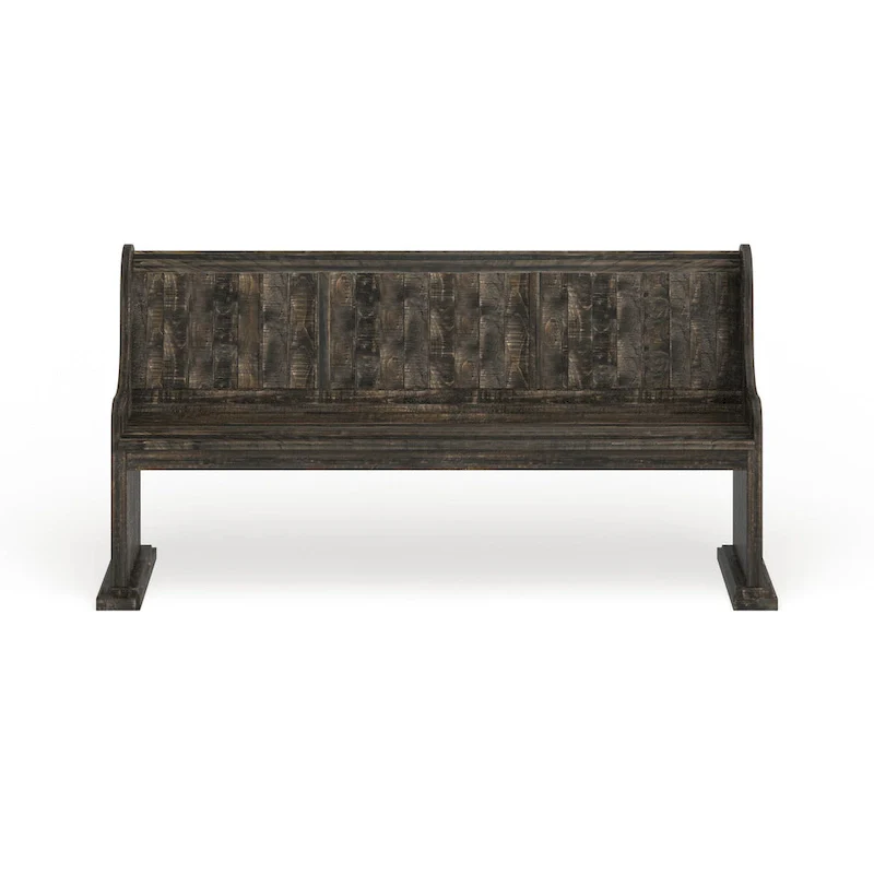 Weathered Pine Dining Bench, Brown, Single