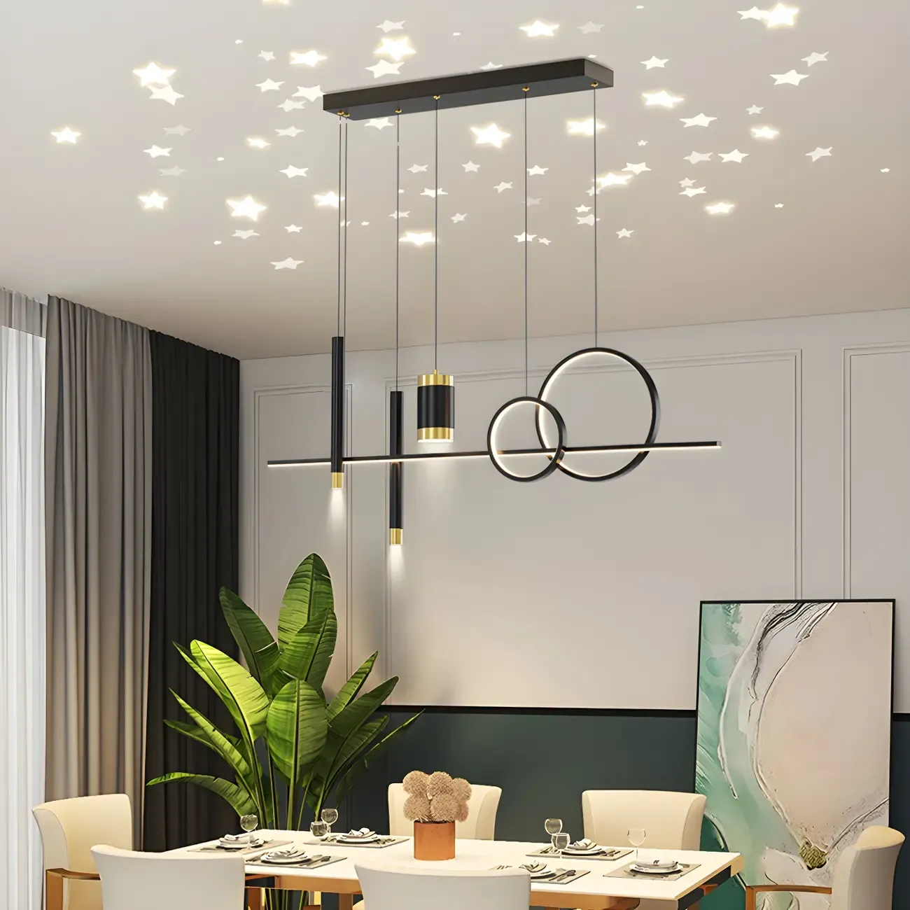 Trendy Modern Metal Cylinder Multi-Light Pendant
