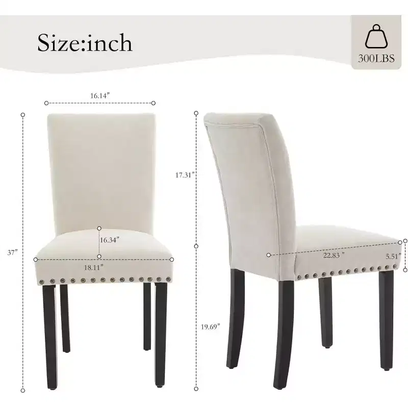 Space-Saving Profile, Compact Armless Chairs for Apartments/Kitchen Nooks (Textured -Blend Fabric + Scratch- Legs)