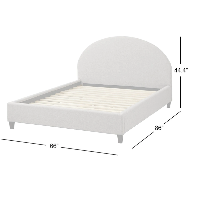 angelo:HOME Ava Mid-Century Upholstered Queen Platfom Bed