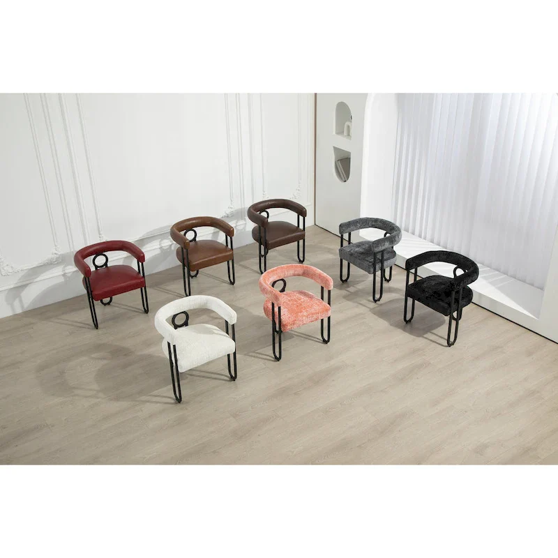 Modern Chenille Fabric Upholstered Dining Chairs for Living Room