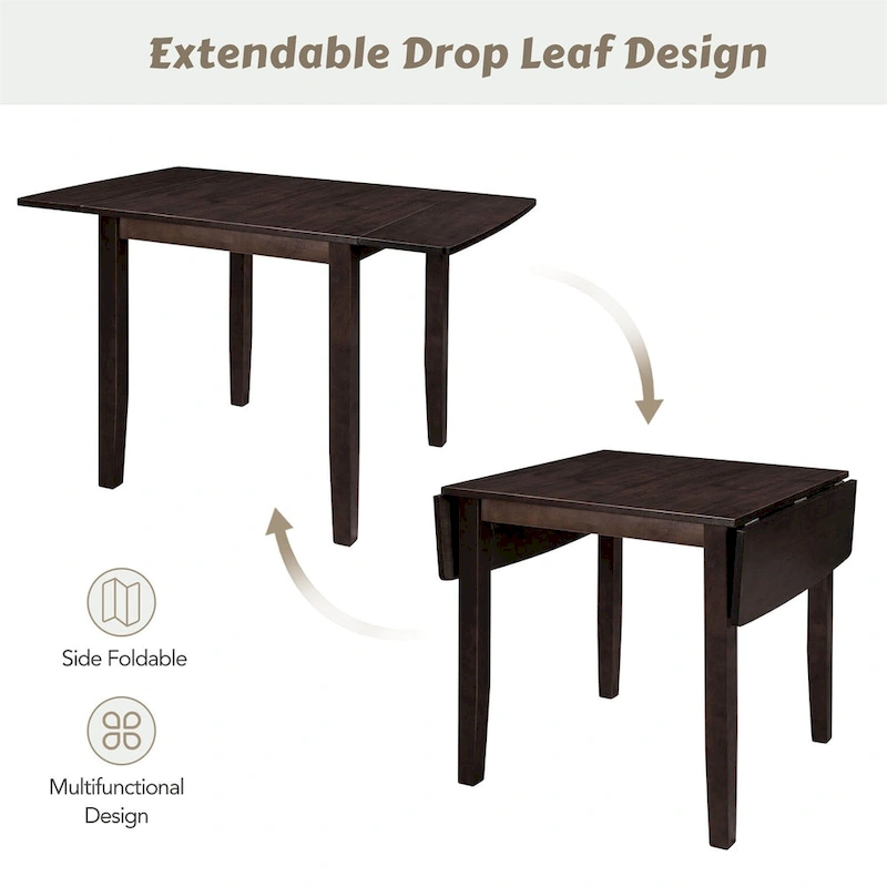 Merax 3-Piece Wood Drop Leaf Breakfast Nook Dining Table Set