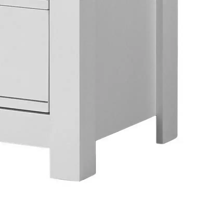 47" Dresser with 6 Drawers White - Benzara: Contemporary Bedroom Furniture, Space-Saving Design
