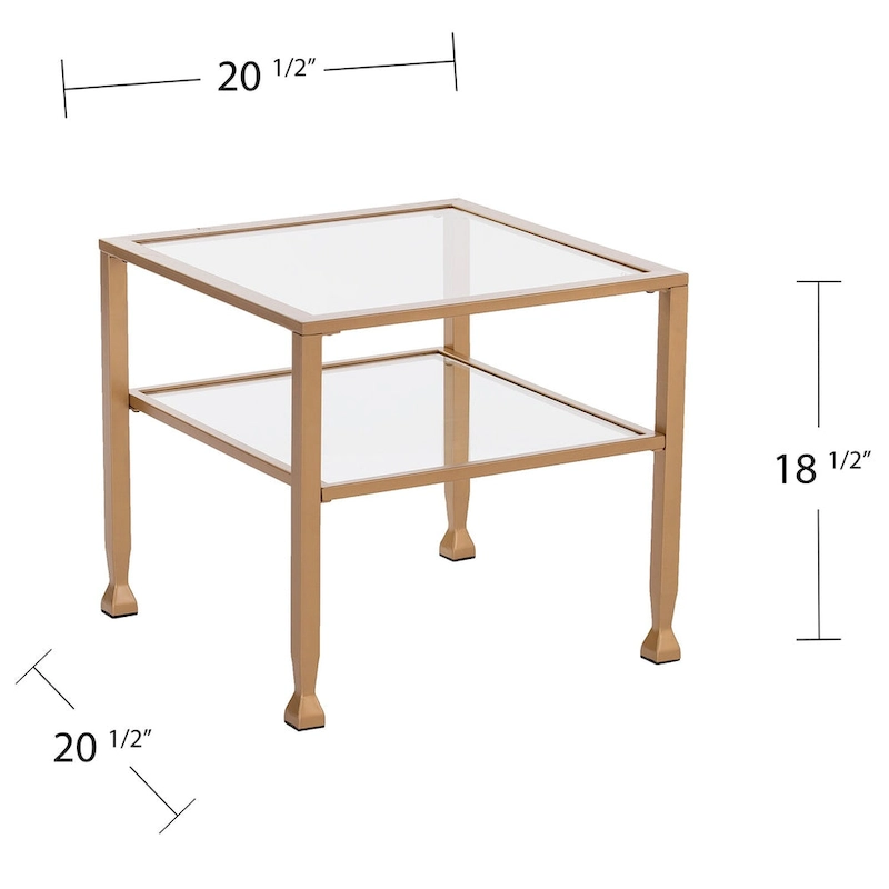 SEI Furniture Jaymes Gold & Metal Glass Top Cocktail Table