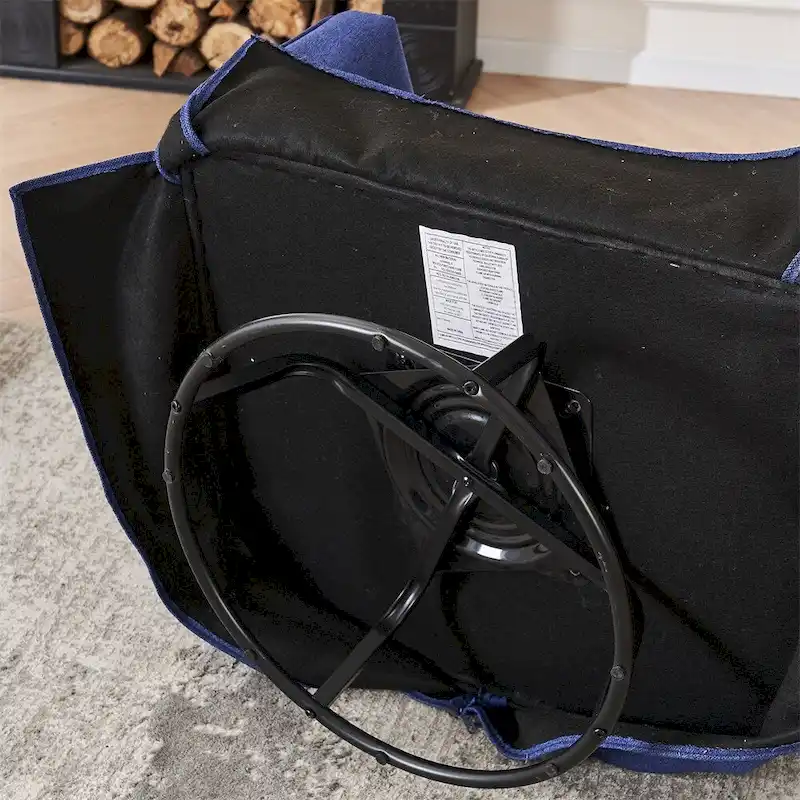 Swivel Barrel Chair with Ottoman and Black Metal Base