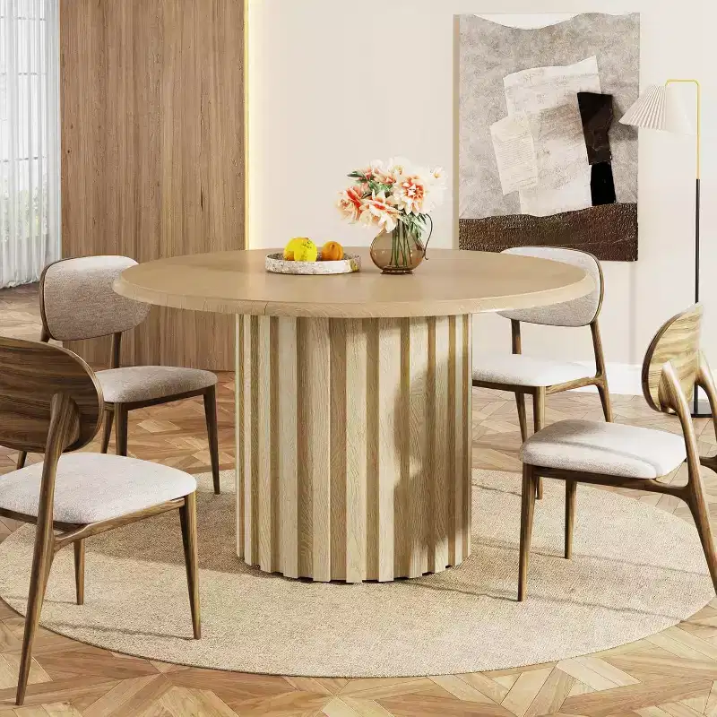 Lantine 43.31 Farmhouse Kitchen Round Dining Table