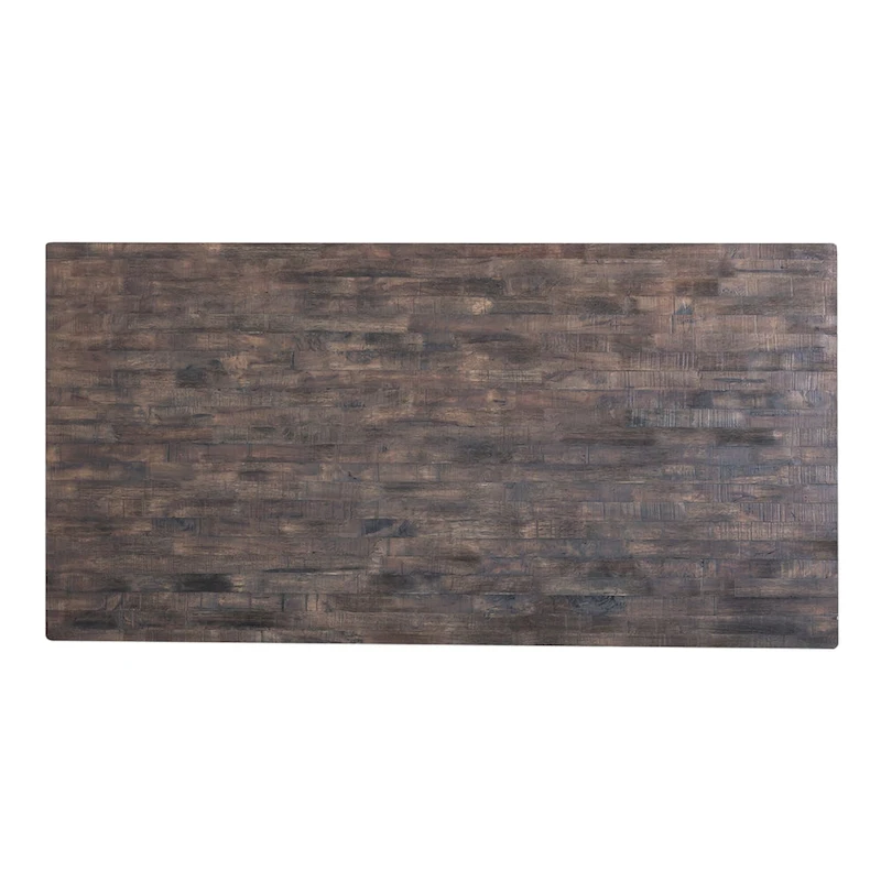 Farmhouse White and Wood Tone 5 Piece Trestle Table Set