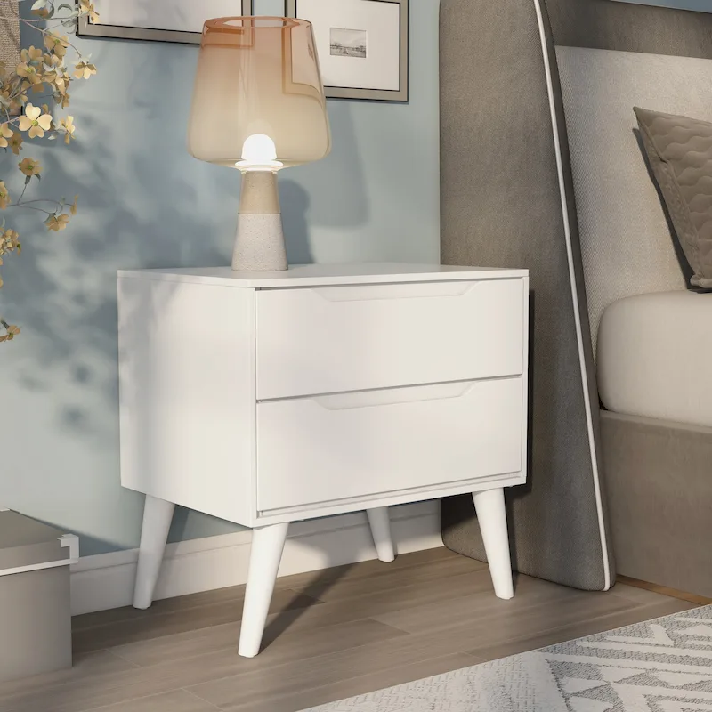 Bodo Mid-century Modern Wood 2-Drawer Nightstand by Carson Carrington