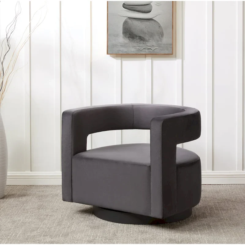 SAFAVIEH Couture Cela Swivel Chair (Fully Assembled) - 31.1 W x 28.4 L x 26.8 H - 31Wx28Dx27H