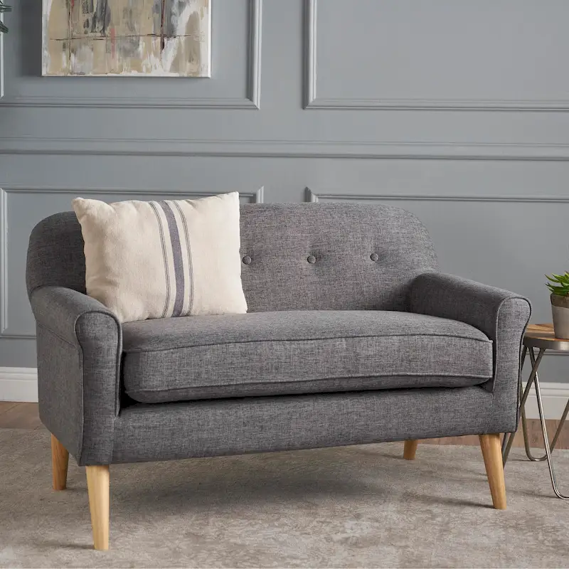 Mariah Mid-Century Fabric Loveseat