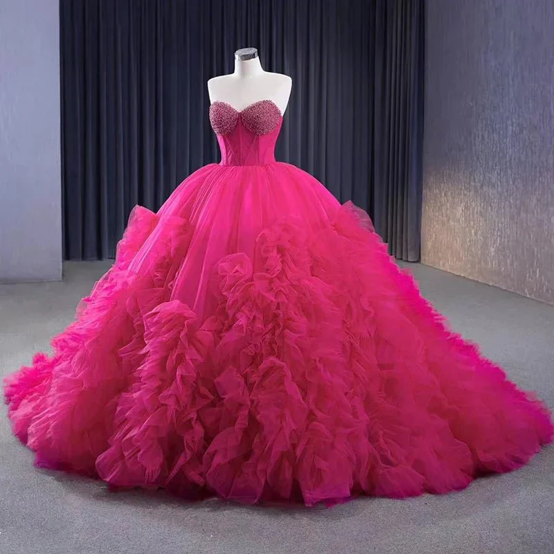 Quinceanera Dress Evening Dresses Sweep Train Sleeveless Pleated Ball Gown