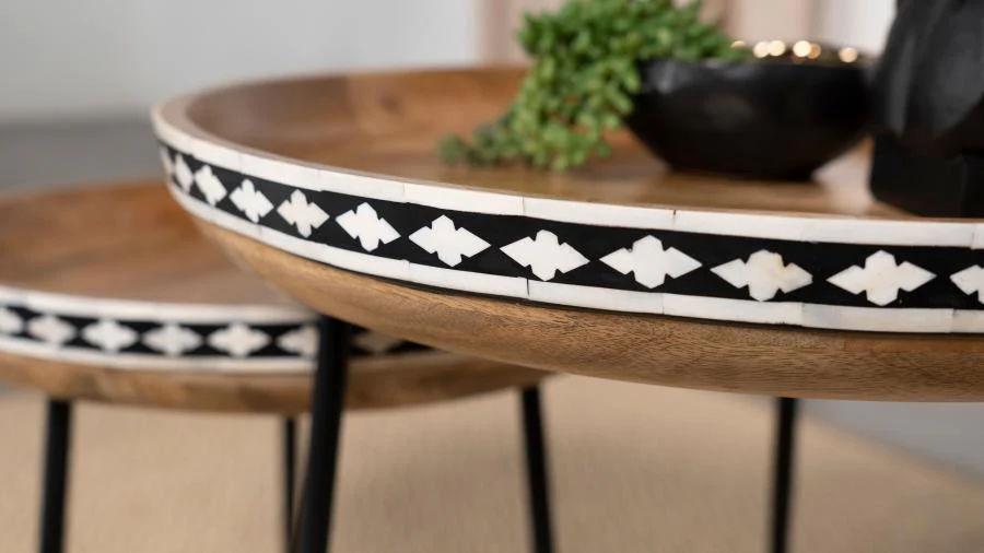 Bone Inlay Accent Nesting Table