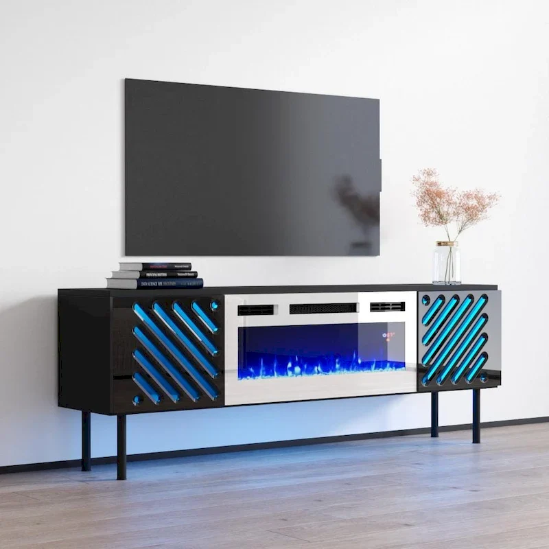Laser WH-EF Electric Fireplace 63 TV Stand