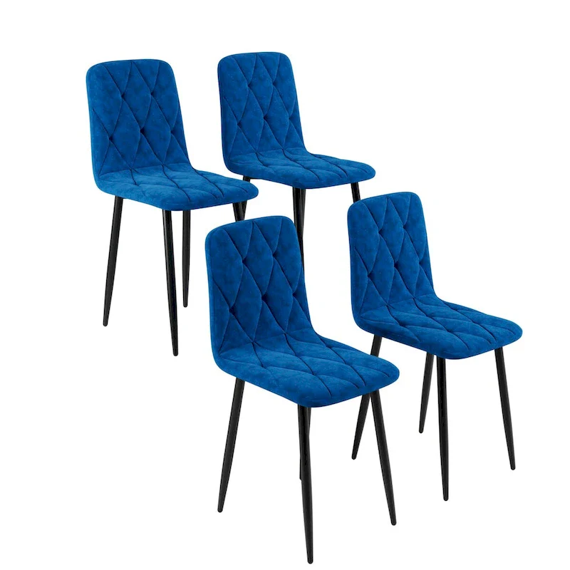 Dining Chairs Set of 4, Modern Kitchen Dining Room Chairs, PU Dining Chair Upholstered Cushion Seat and Sturdy Metal Legs