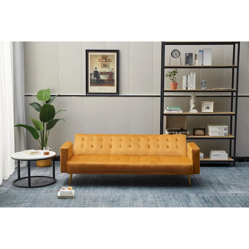 75 Wide Tufted Velvet Convertible Sleeper sofa