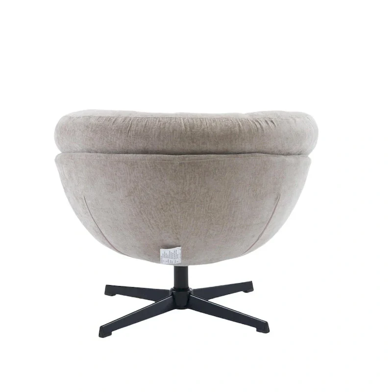 Chenille Upholstered Swivel Club Chair