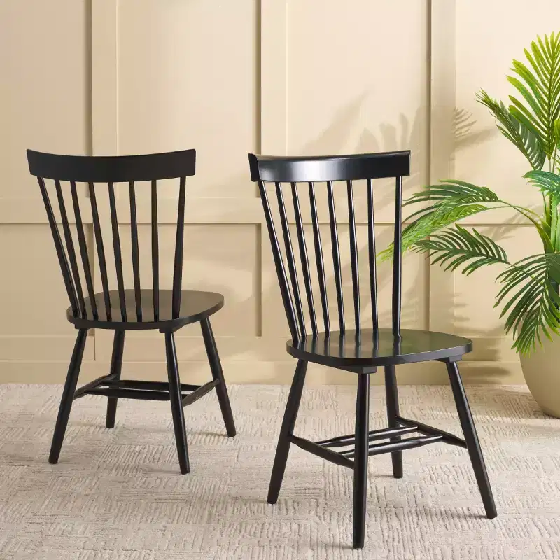 Novalyn Spindel Dining Chair - Set of 2 - DCH8550 - Black - Safavieh