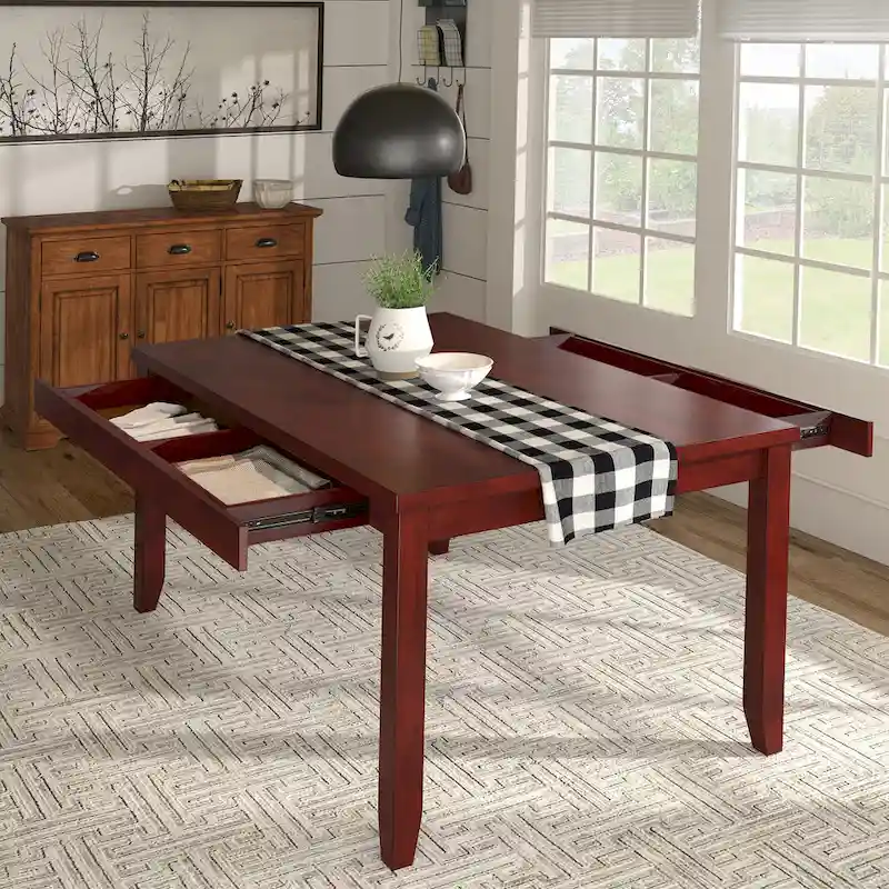 Elena Wood Rectangular Dining Table by iNSPIRE Q Classic