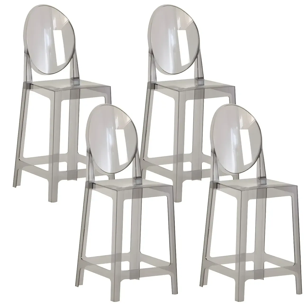Modern Acrylic Smooth Elegant Circular Backrest Bar Stool