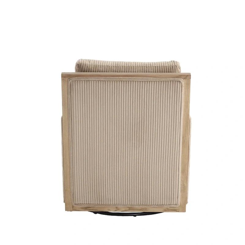 Camel 26.77  Swivel Barrel Chair with Hardwood Frame