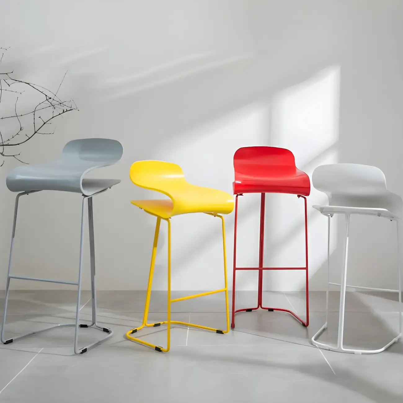 Acrylic Sleek Durable Backless Counter Height Bar Stool