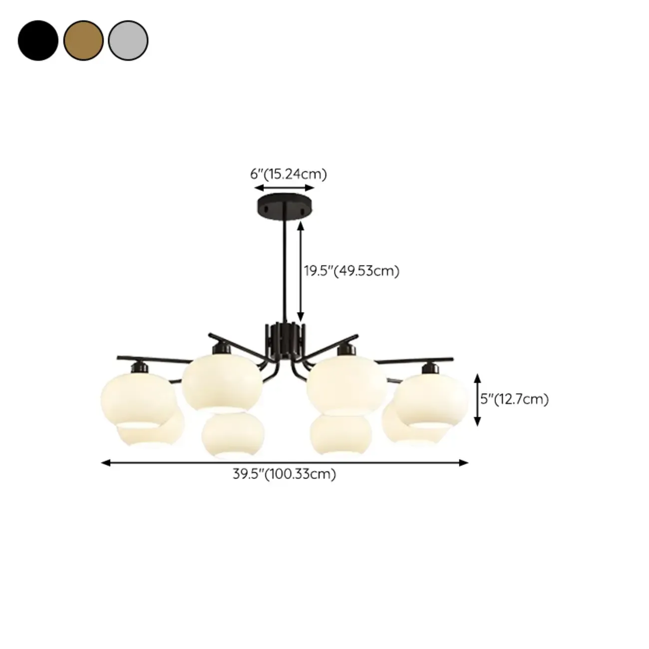 Modern Glass Globe Chandelier Adjustable Hanging Length