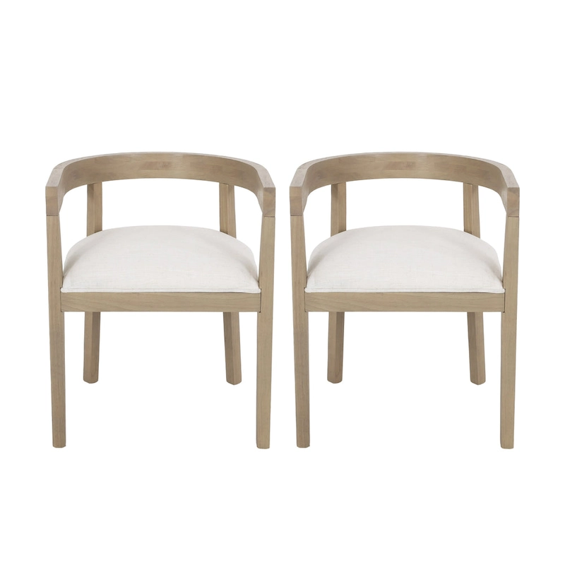 Ladieu Fabric and Wood Tub Dining Chairs Set of 2by Christopher Knight Home
