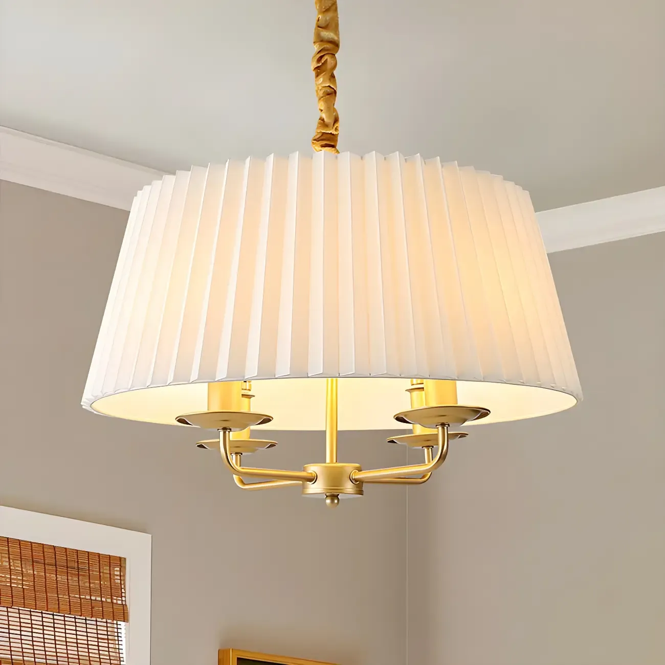 Adjustable Classic Metal White Drum Chandelier