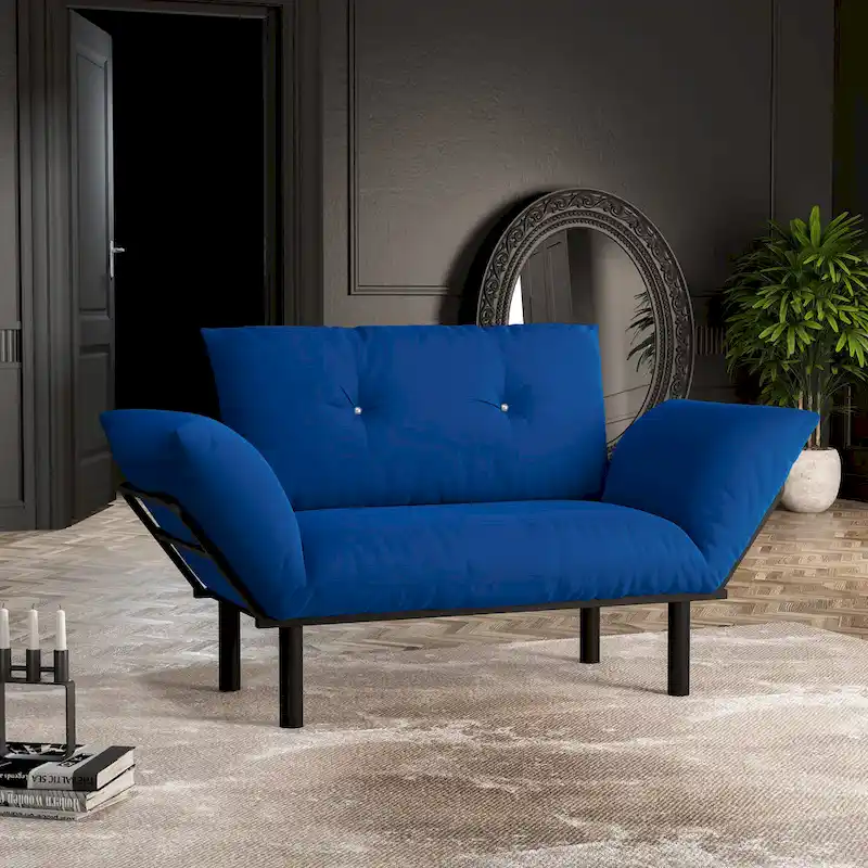 Haydar Extra-wide Modern Loveseat with Metal Legs