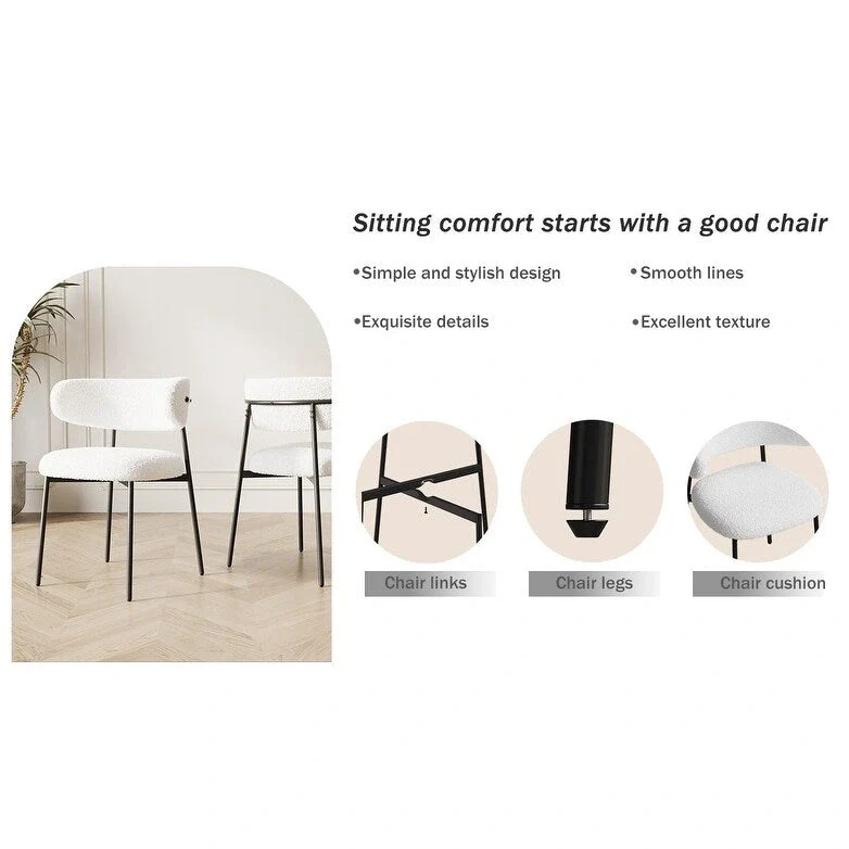 Dining Chairs Set Of 2 With Metal Legs