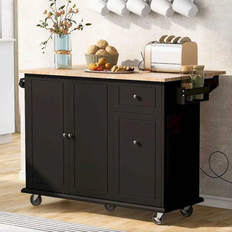 54 Kitchen Island Cart with Wheels