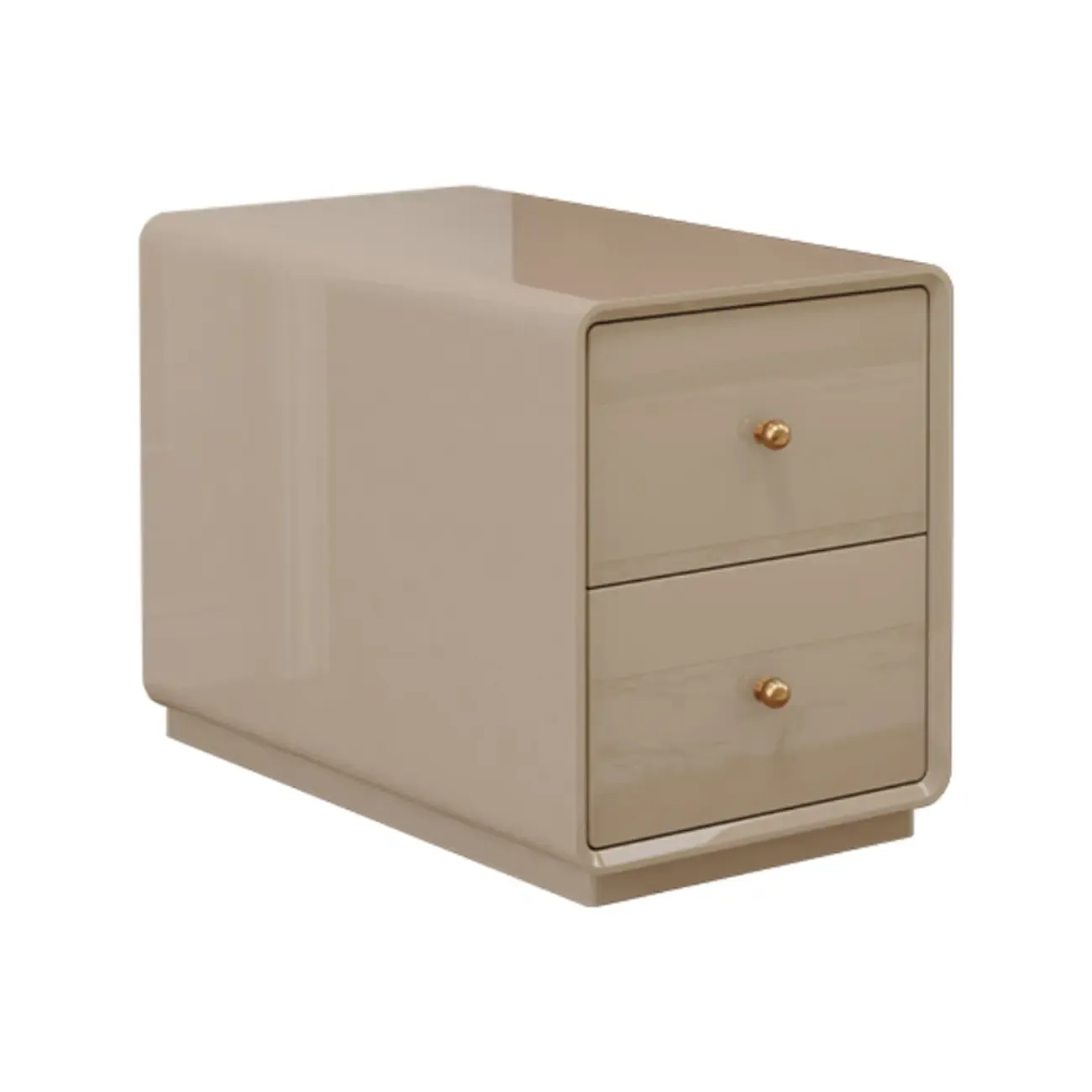 Narrow Rectangle Walnut Wood Side Table with Drawers