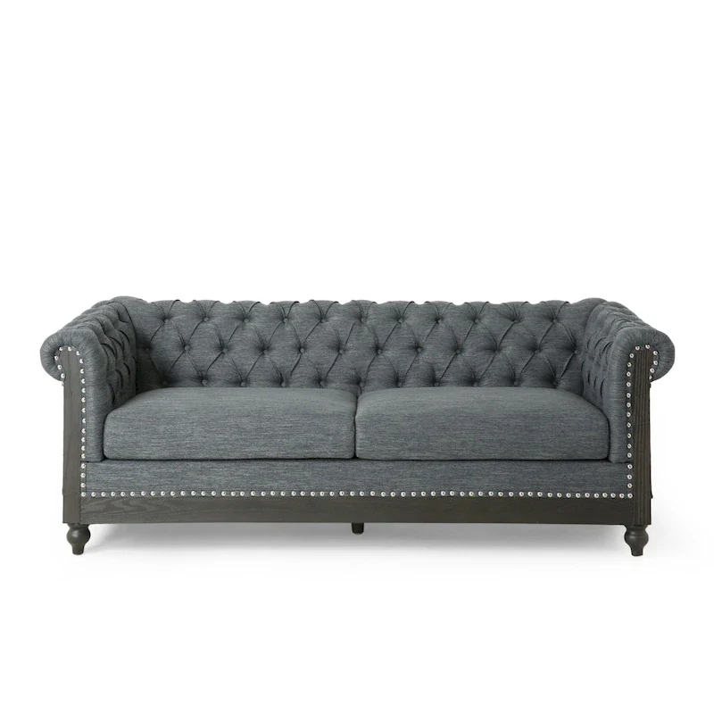 Castalia Nailhead Trim Chesterfield Sofa by Christopher Knight Home - 78.75 L x 33.50 W x 28.00 H