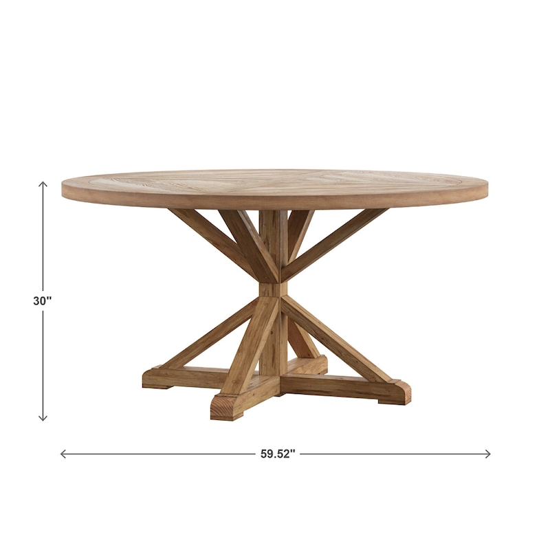 Benchwright Rustic X-base Round Pine Wood Rolled Back 7-piece Dining Set by iNSPIRE Q Artisan