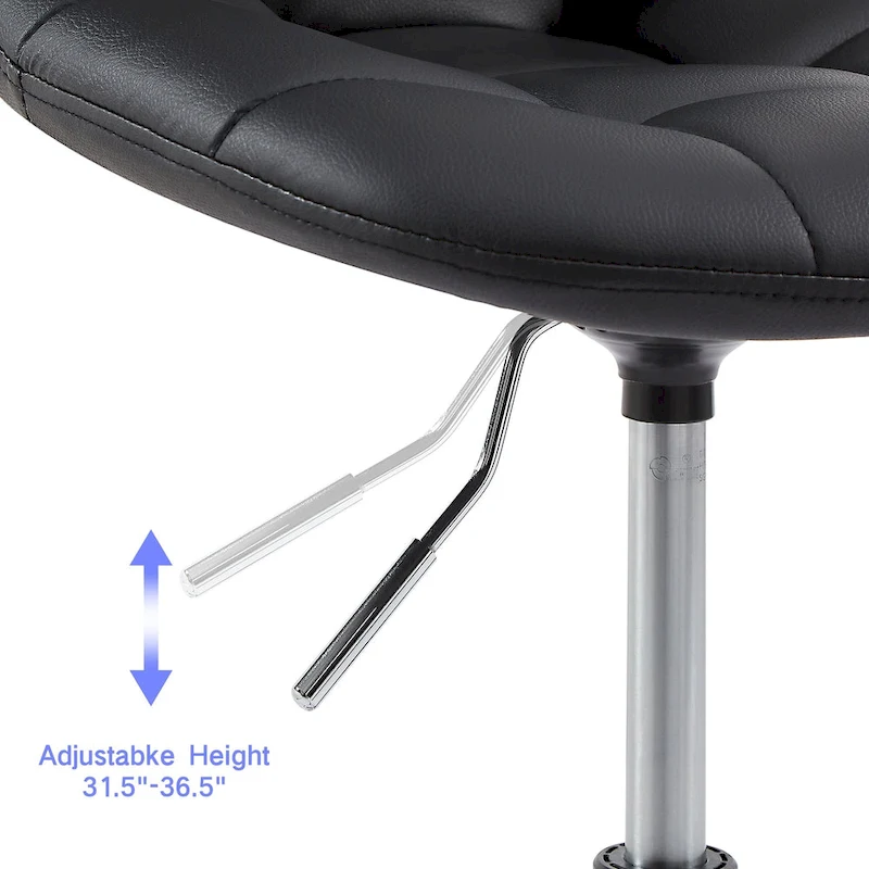Javlergo Armless Home Office Chair, Height Adjustable Computer Desk Chair with Wheels